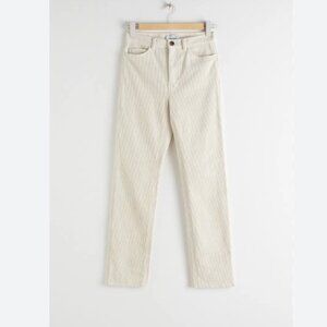 & Other Stories Tapered Corduroy Trousers -- White US 4